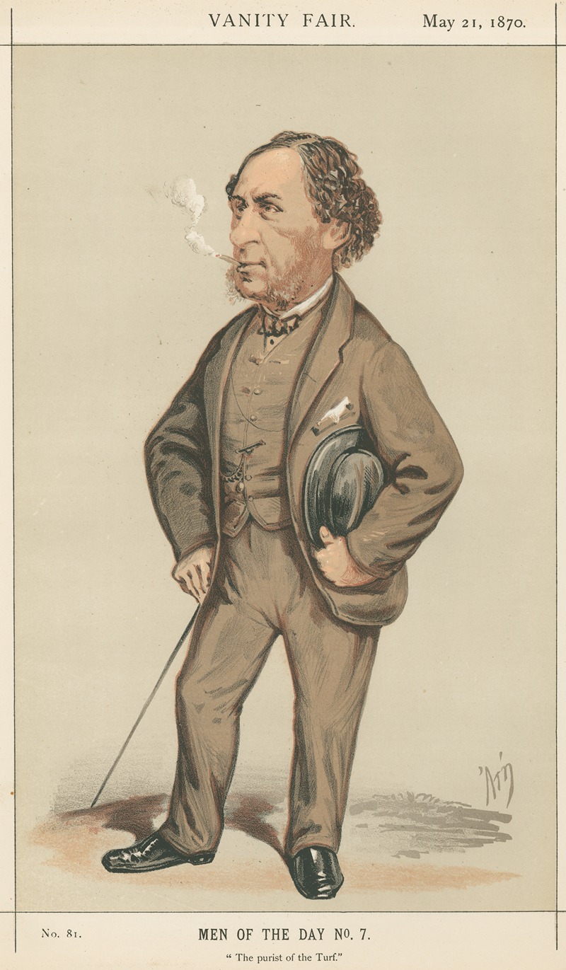 Alfred Thompson - Vanity Fair: Turf Devotees; ‘The Purist of the Turf’, Sir Joseph Hawley, May 21, 1870