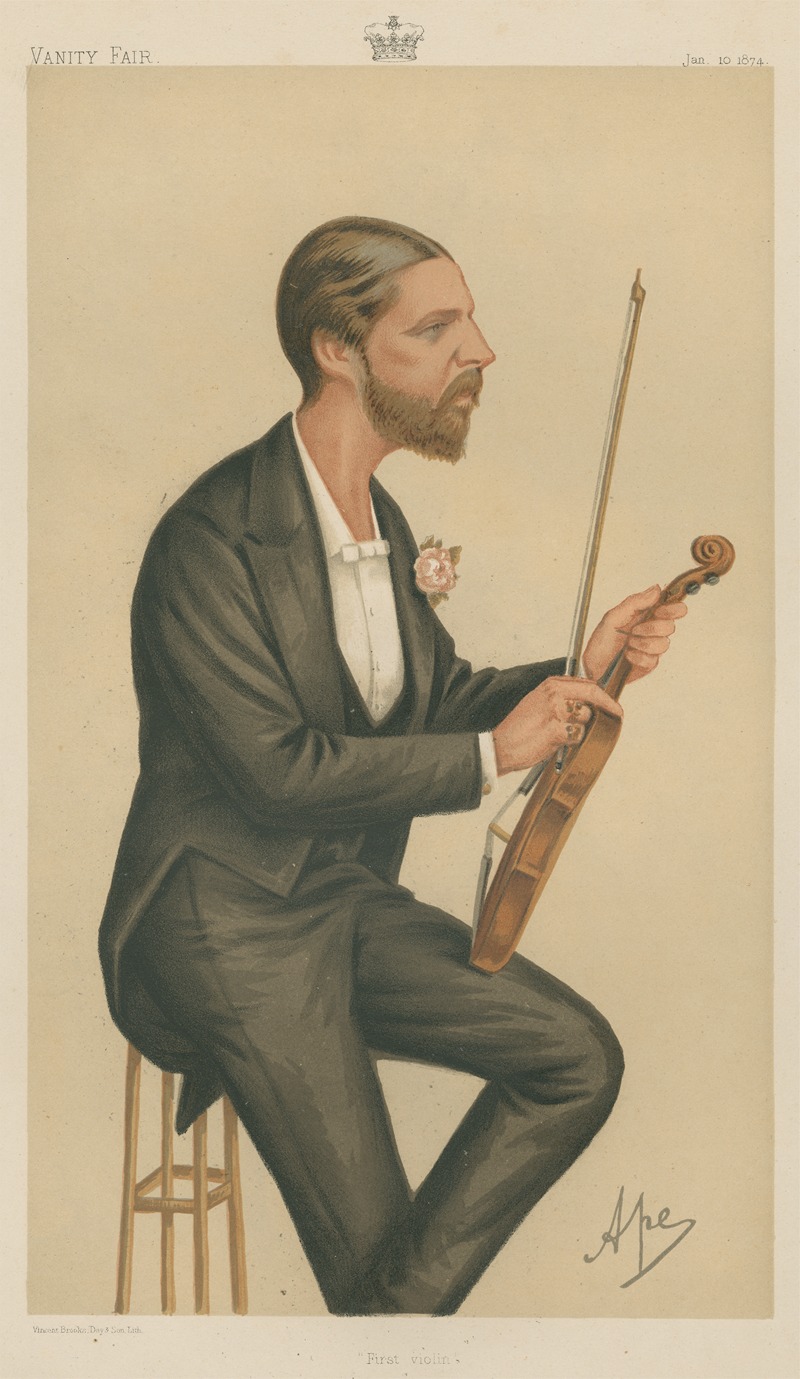 Carlo Pellegrini - Musicians; ‘First Violin’, H.R.H. Duke of Edinburgh, January 10, 1874