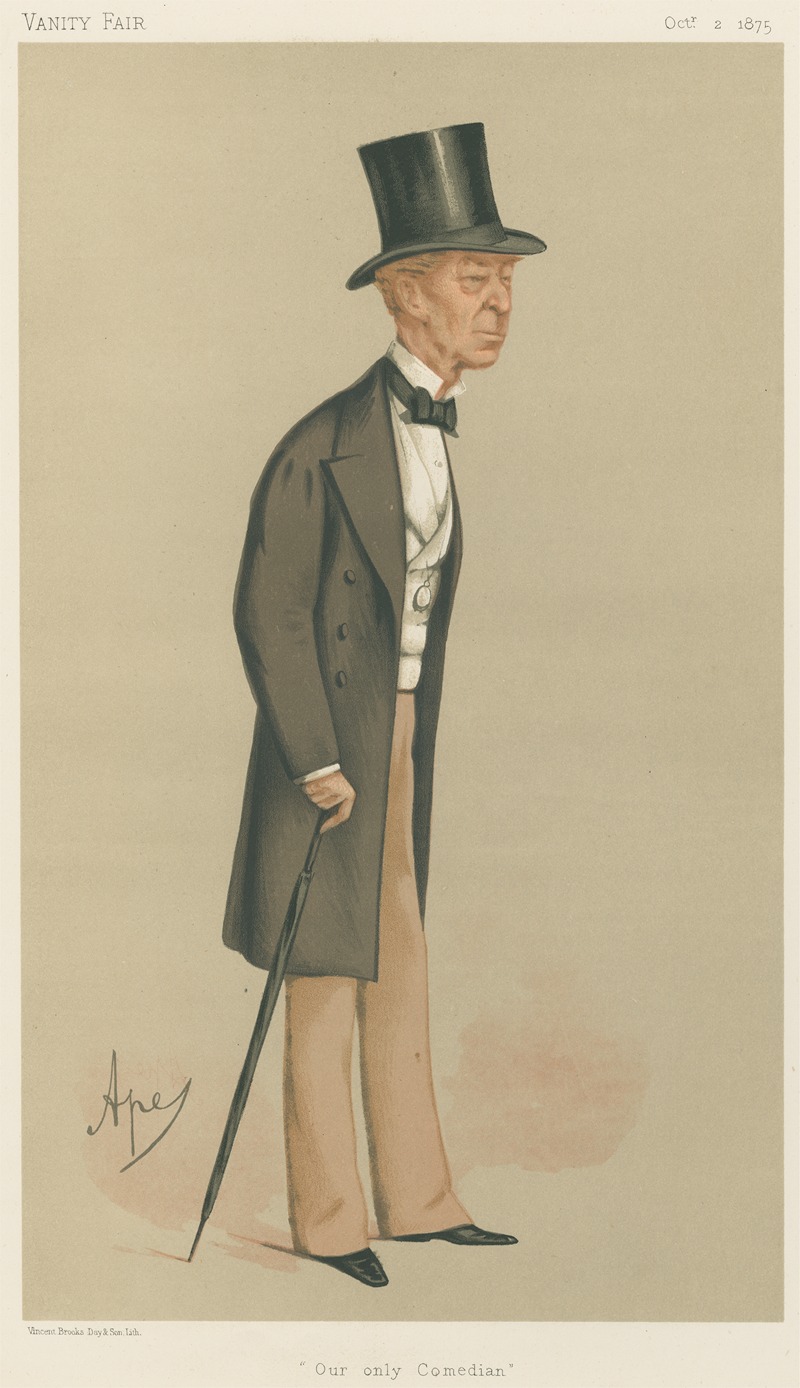 Carlo Pellegrini - Theatre; ‘Our Only Comedian’, Mr. Charles James Mathews, October 2, 1875