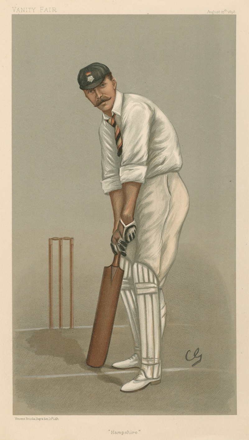 Francis Carruthers Gould - Vanity Fair: Cricket. ‘Hampshire’. Captain Edward Wynyard. 25 August 1898