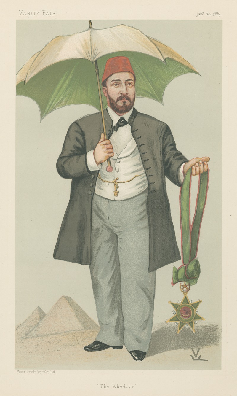 Francois Verheyden - Vanity Fair: Royalty; ‘The Khedive’, H.H. Mehemed Tewfik Pasha, Khedive of Egypt, January 20, 1883