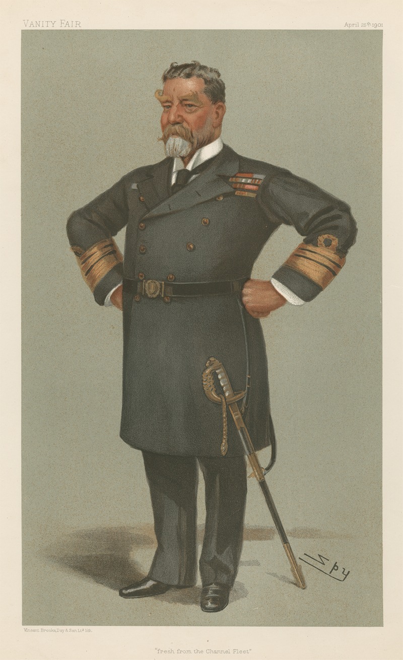 Leslie Matthew Ward - Military and Navy; ‘Fresh from the Channel Sheet’, Vice-Admiral Sir Henry H. Rawson, April 25, 1901