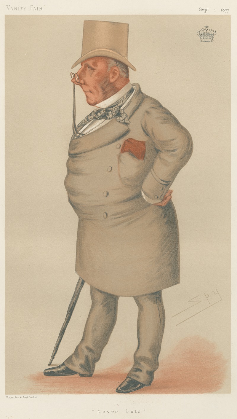 Leslie Matthew Ward - Turf Devotees; ‘Never Bets’, Viscount Falmouth, September 1, 1877