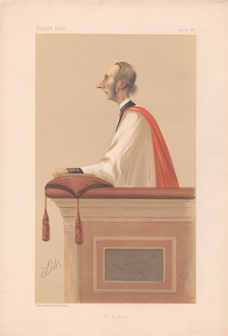 Liborio Prosperi - Vanity Fair: Clergy. ‘St. Pauls.’ Rev. Richards W. Church. 30 January 1886