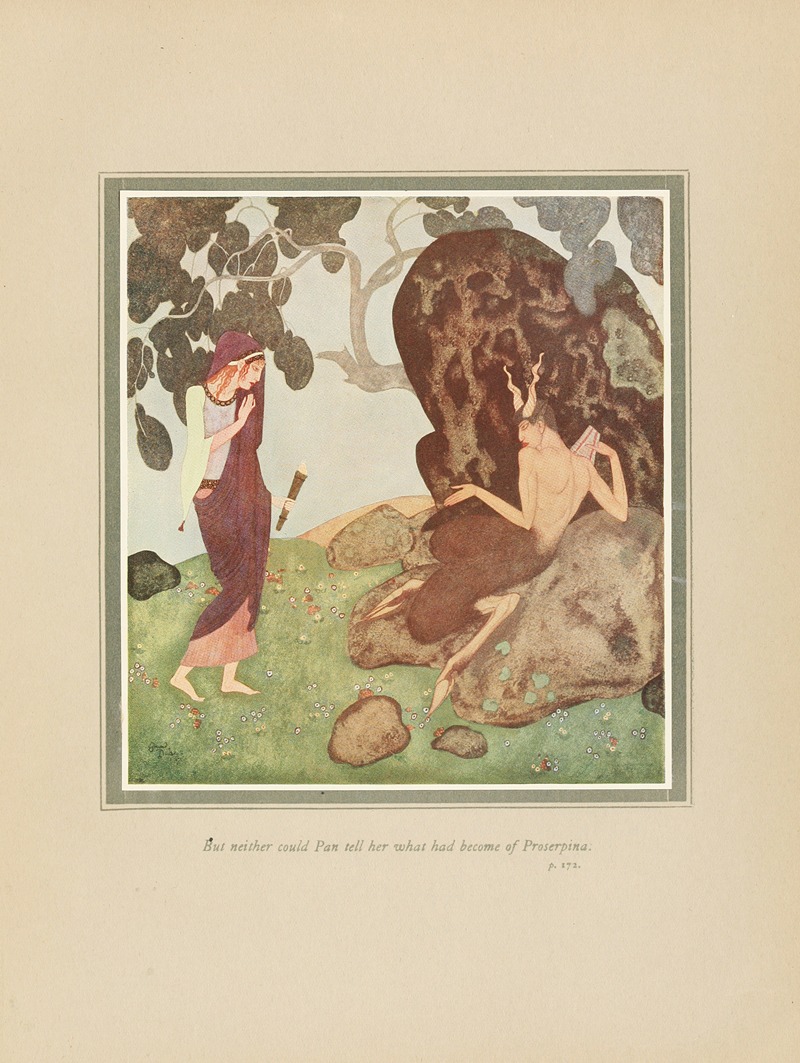 Edmund Dulac - But neither could Pan tell her what had become of Proserpina