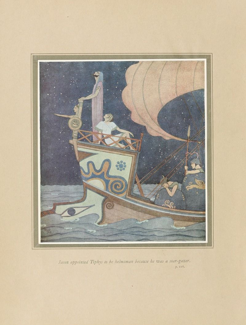 Edmund Dulac - Jason appointed Tiphys to be helmsman because he was a star-gazer
