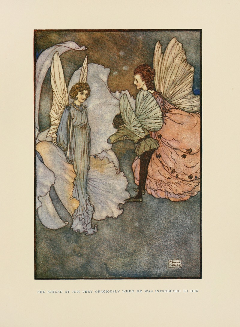 Edmund Dulac - She smiled at him very graciously when he was introduced to her