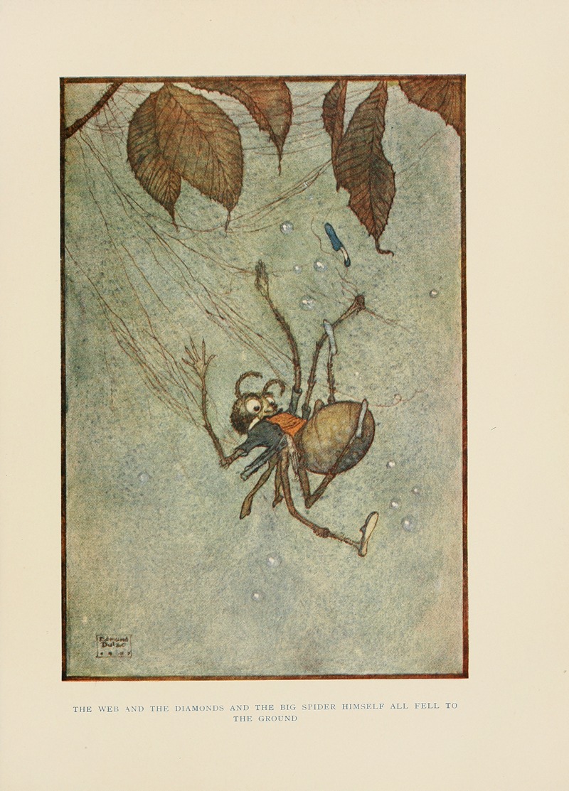 Edmund Dulac - The web and the diamonds and the Big Spider himself all fell to the ground