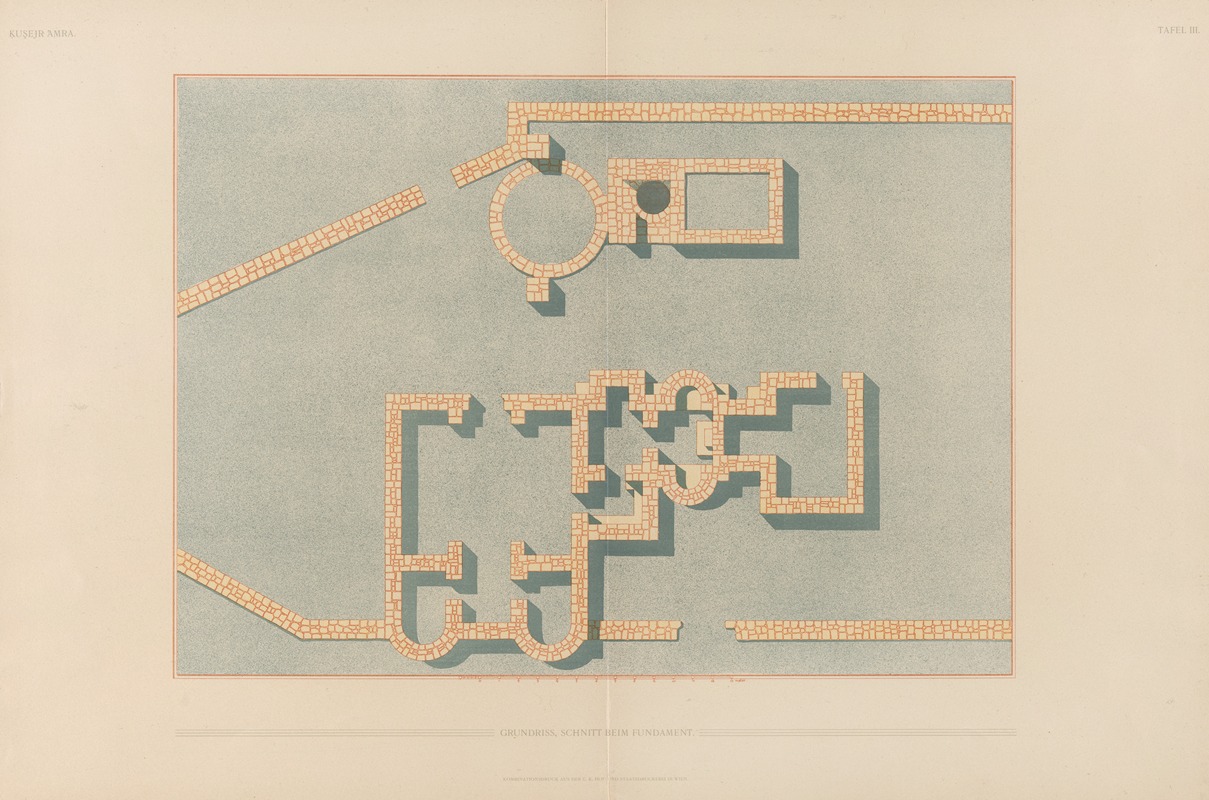 Kaiserliche Akademie der Wissenschaften - Ḳuṣejr ʻAmra; mit einer Karte von Arabia Petraea Pl.03