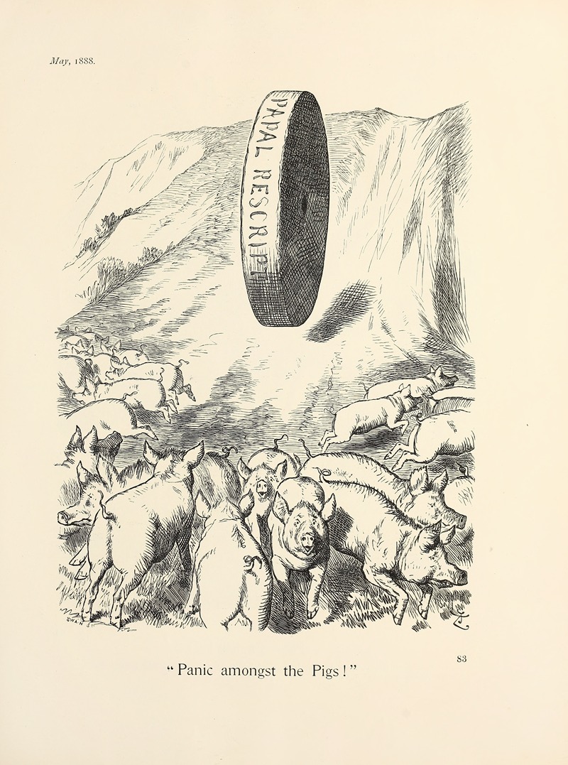 Sir John Tenniel - Panic amongst the Pigs