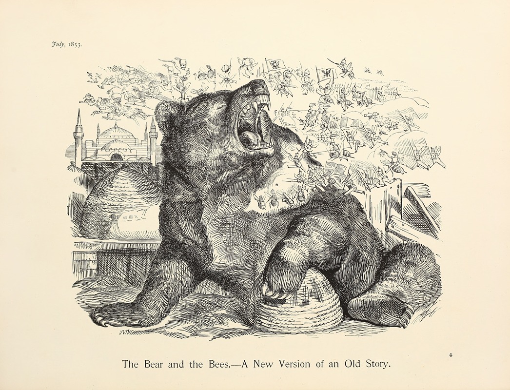 Sir John Tenniel - The Bear and the Bees. — A New Version of an Old Story