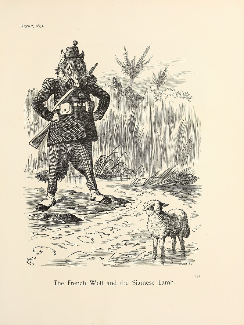Sir John Tenniel - The French Wolf and the Siamese Lamb
