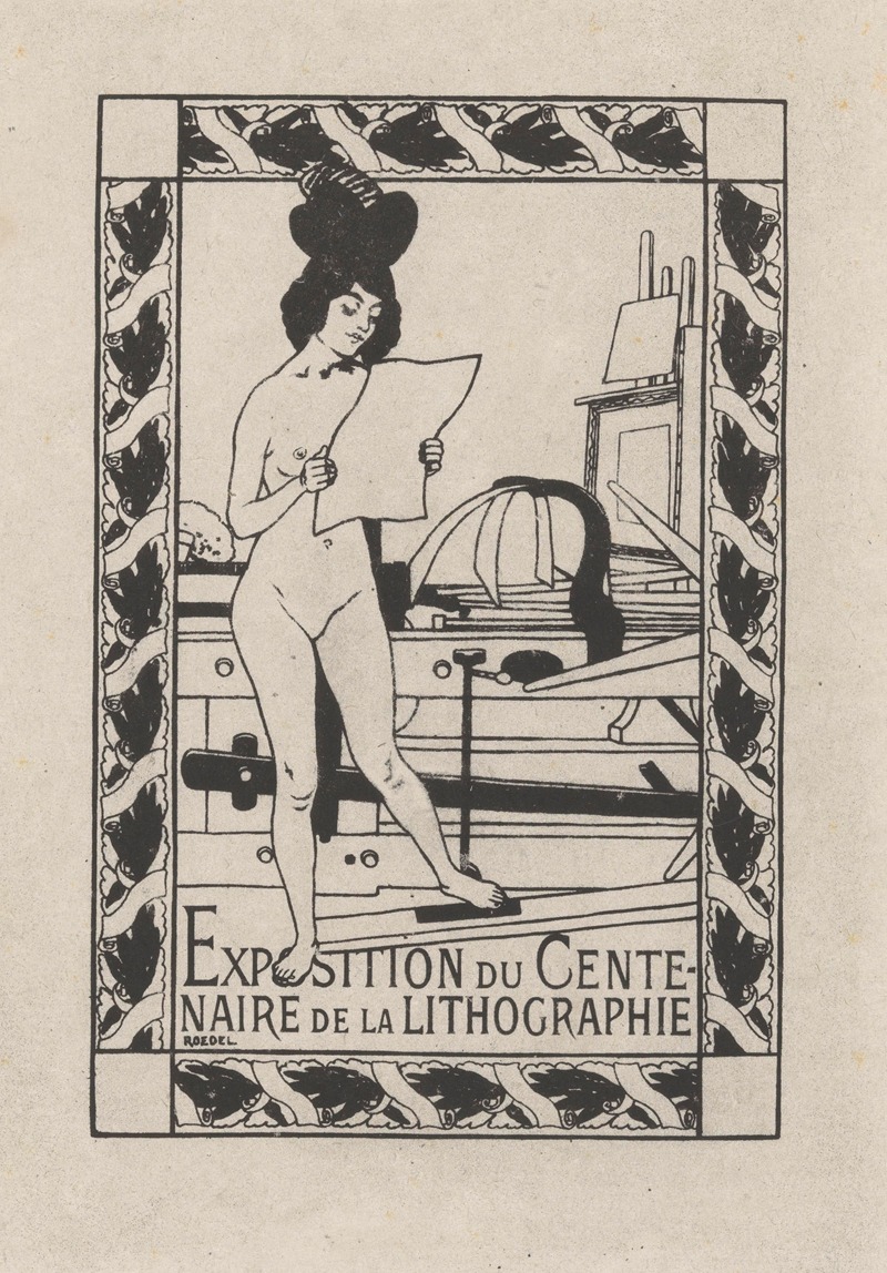 Auguste Roedel - Vrouwelijk naakt naast een lithopers