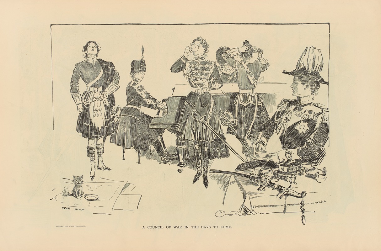 Charles Dana Gibson - A council of war in the days to come