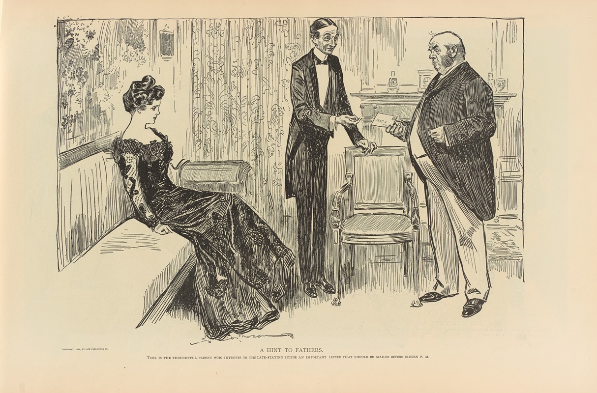 Charles Dana Gibson - A hint to fathers