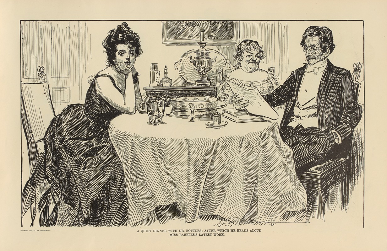 Charles Dana Gibson - A quiet dinner with Dr. Bottles