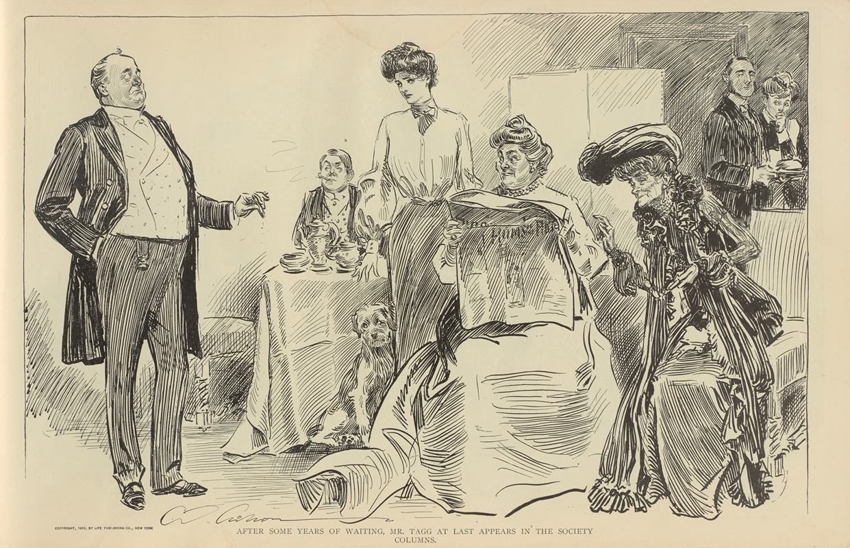 Charles Dana Gibson - After some years of waiting, Mr. Tagg at last appears in the society columns