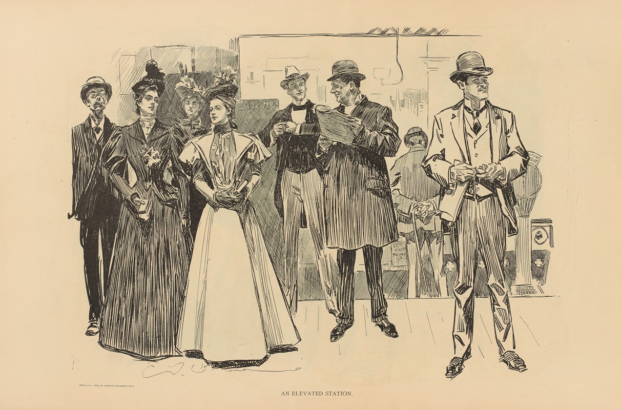Charles Dana Gibson - An elevated station