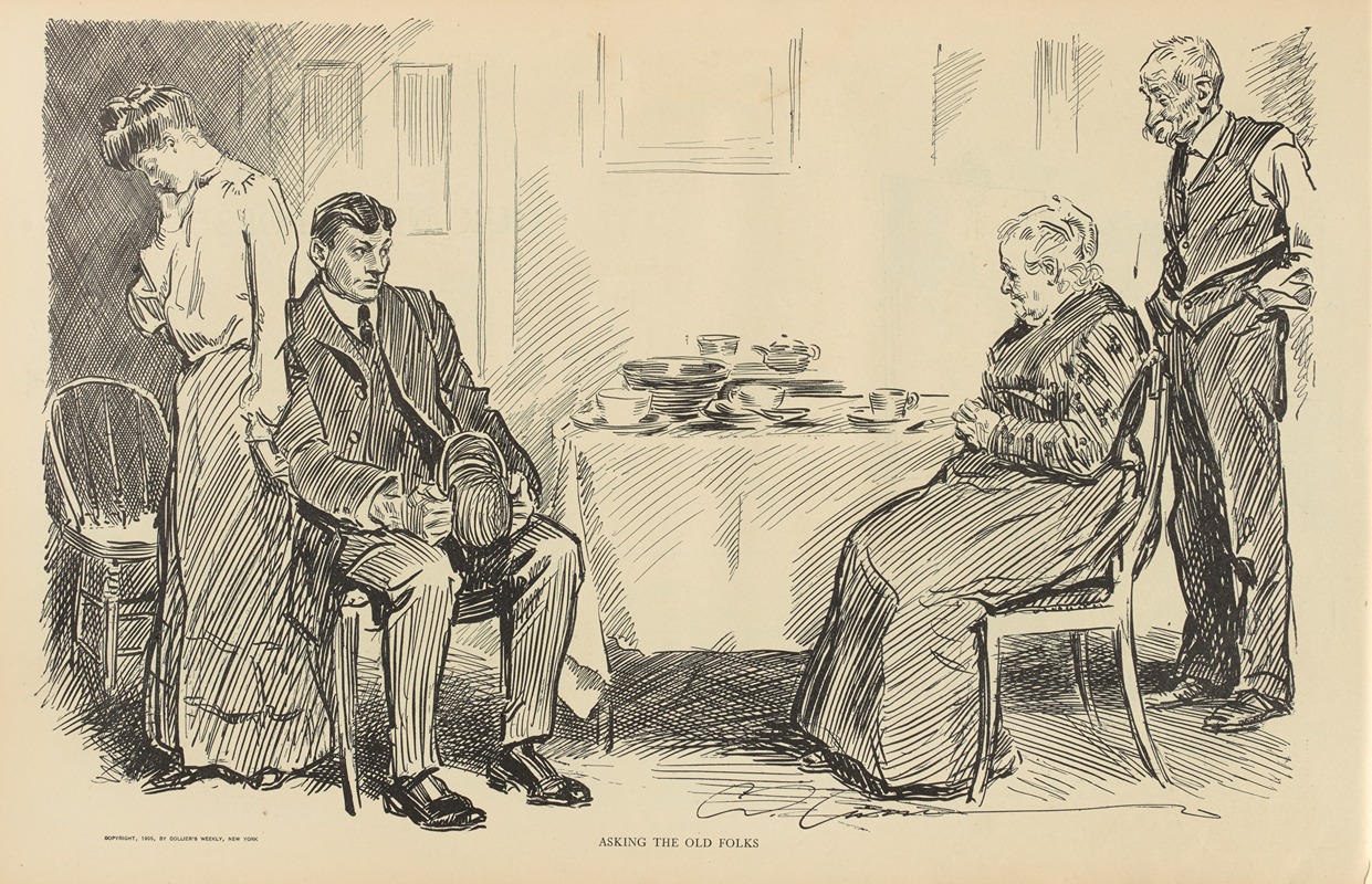 Charles Dana Gibson - Asking the old folks
