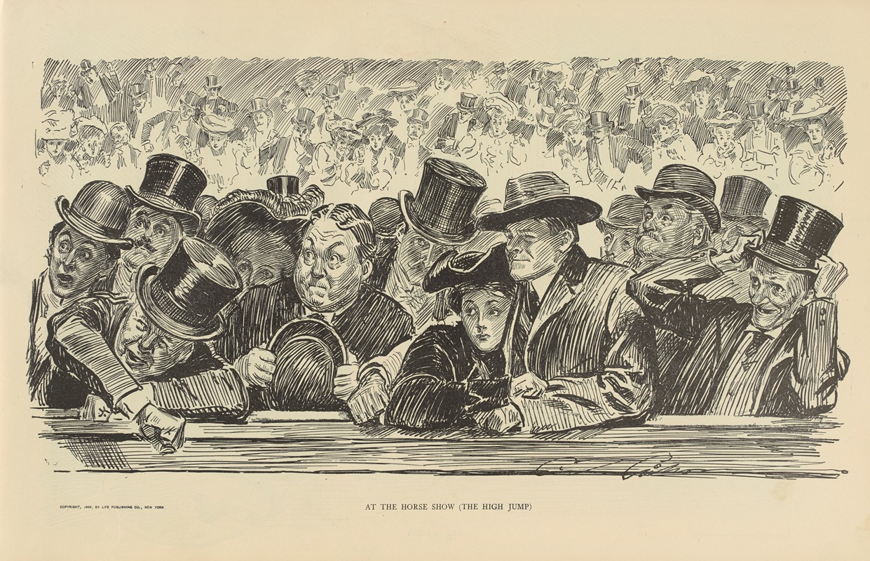 Charles Dana Gibson - At the horse show (The high jump)