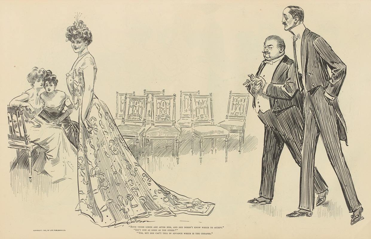Charles Dana Gibson - Both those Lords are after her