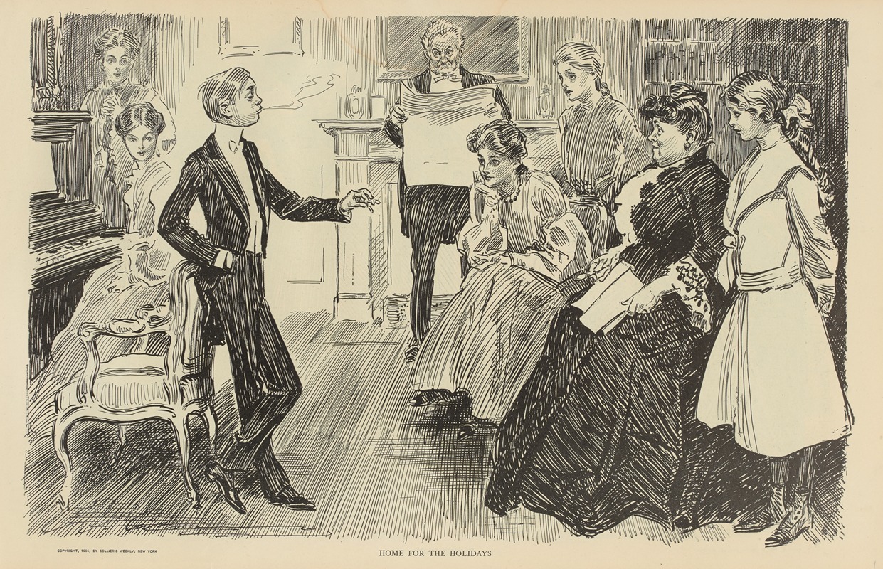 Charles Dana Gibson - Home for the holidays
