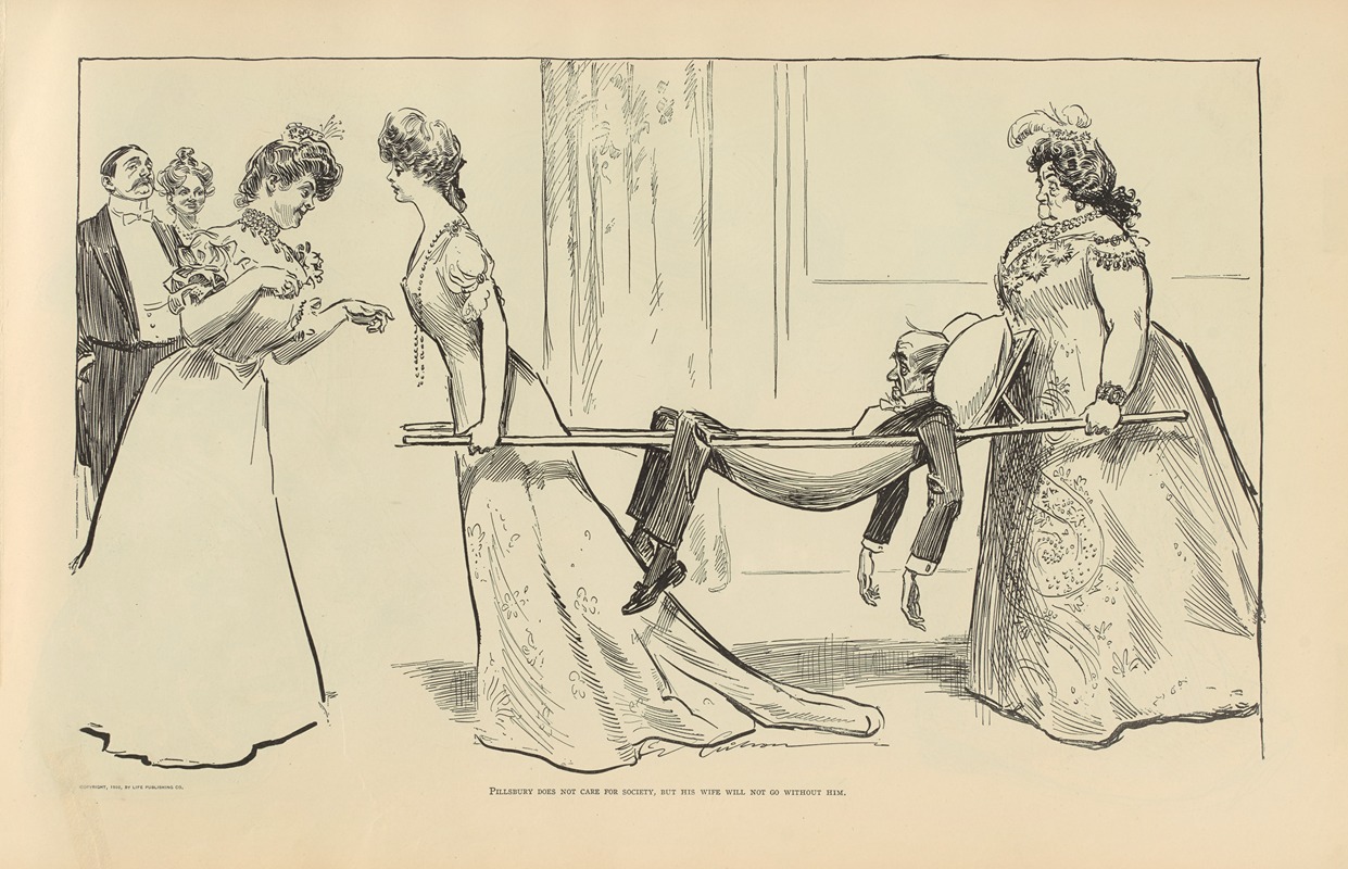 Charles Dana Gibson - Pillsbury does not care for society, but his wife will not go without him