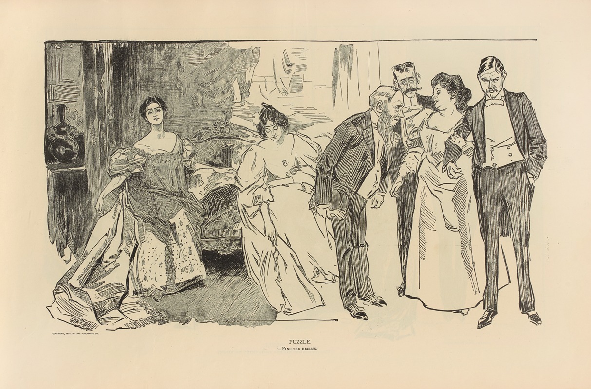 Charles Dana Gibson - Puzzle. Find the heiress