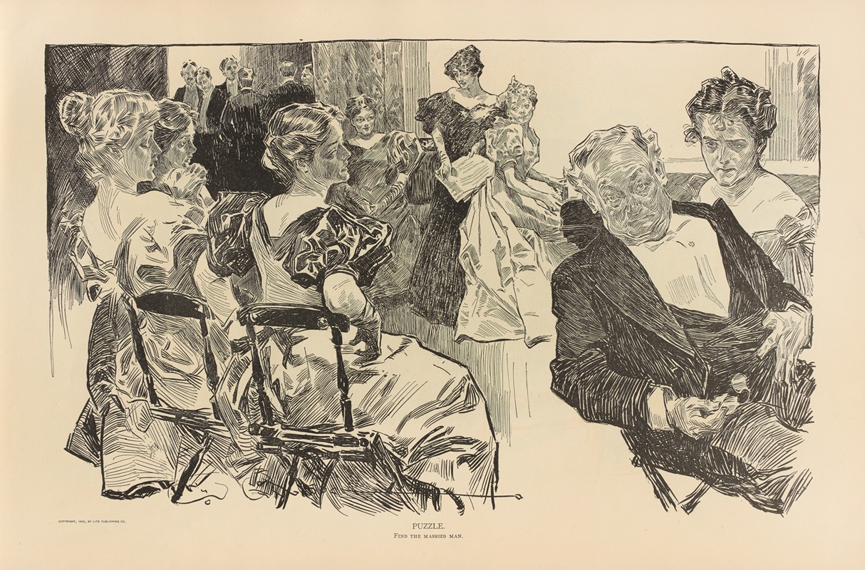 Charles Dana Gibson - Puzzle. Find the married man