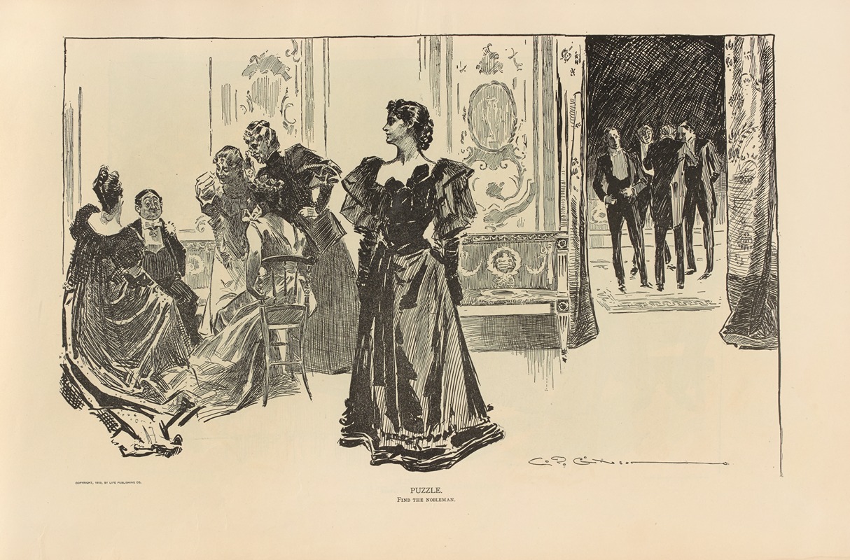 Charles Dana Gibson - Puzzle. Find the nobleman