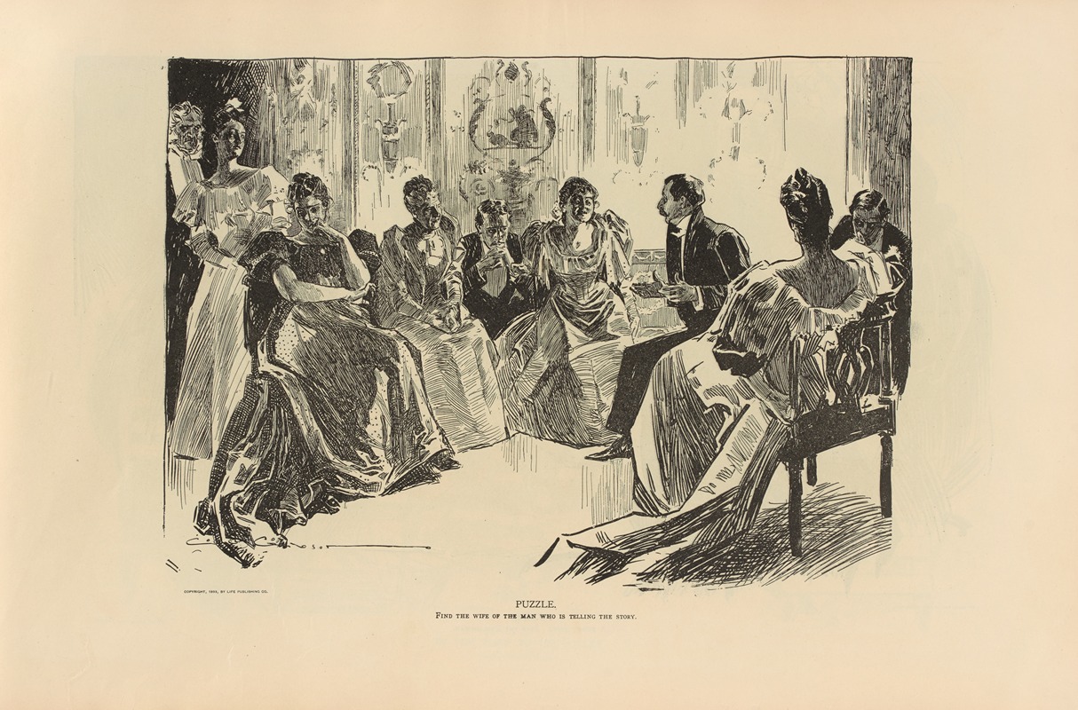 Charles Dana Gibson - Puzzle. Find the wife of the man who is telling the story