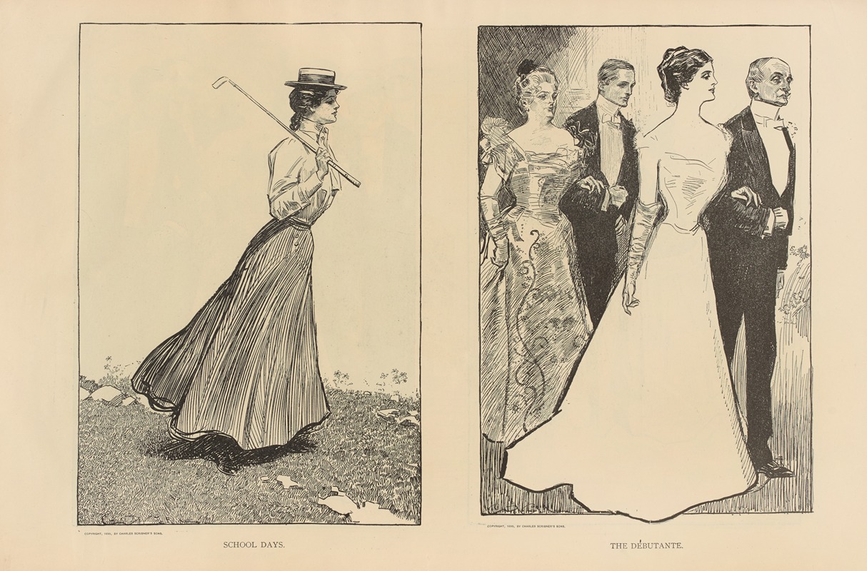 Charles Dana Gibson - School days. The debutante