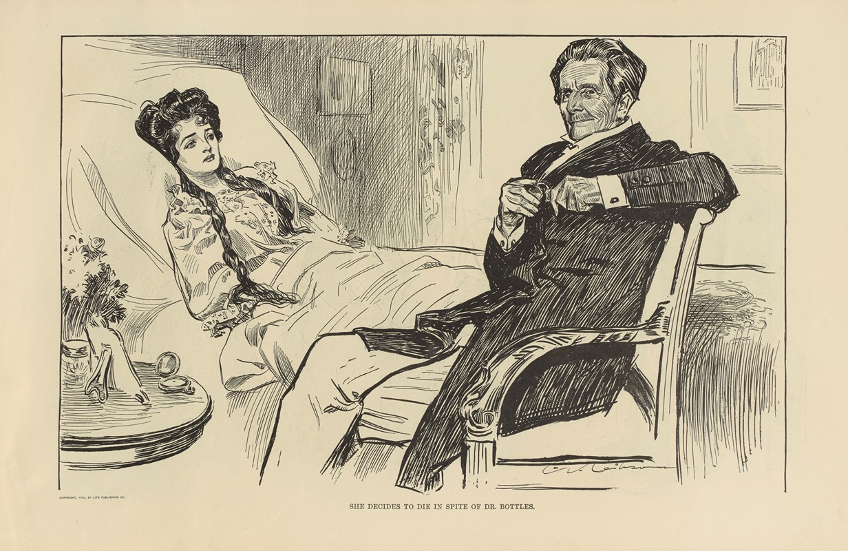 Charles Dana Gibson - She decides to die in spite of Dr. Bottles