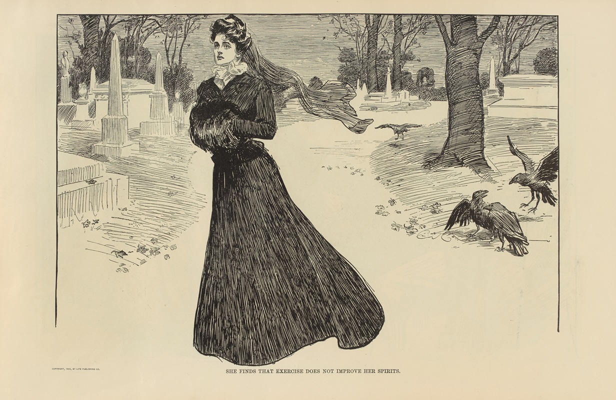 Charles Dana Gibson - She finds that exercise does not improve her spirits