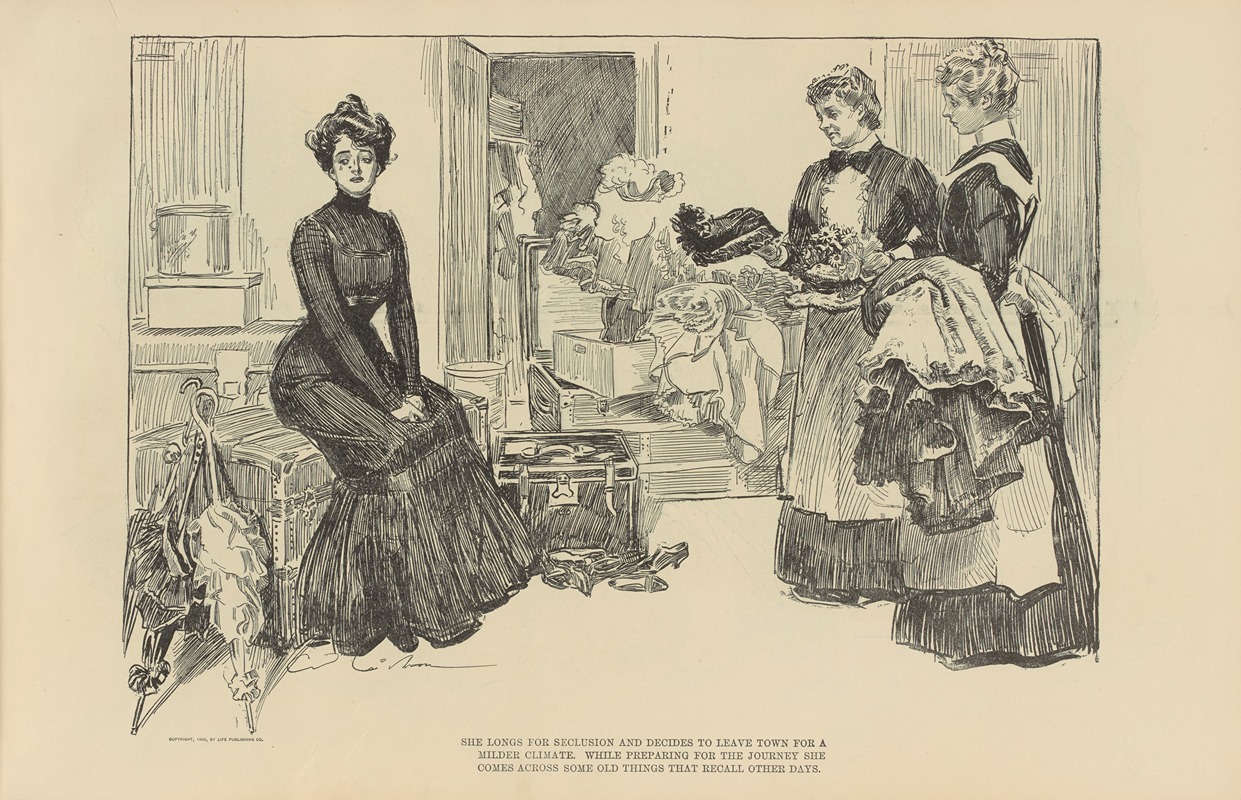 Charles Dana Gibson - She longs for seclusion and decides to leave town for a milder climate