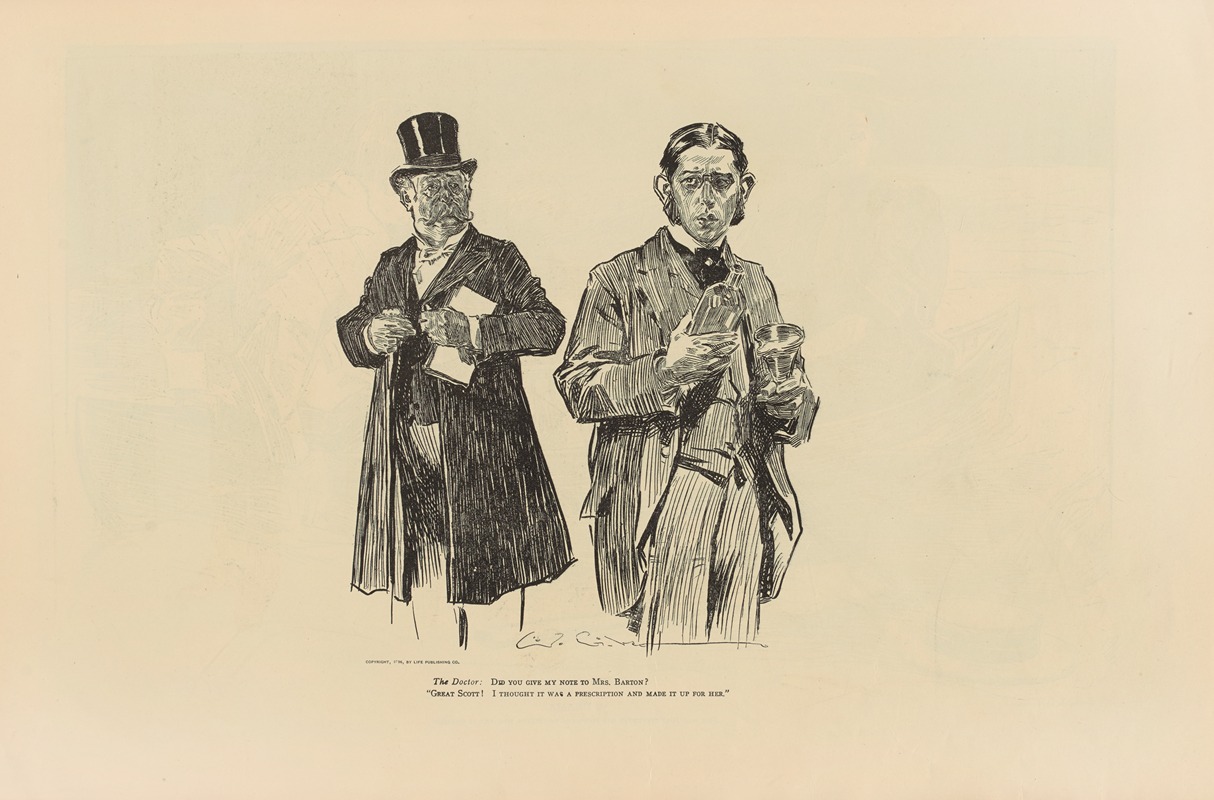 Charles Dana Gibson - The Doctor; Did you give my note to Mrs. Barton
