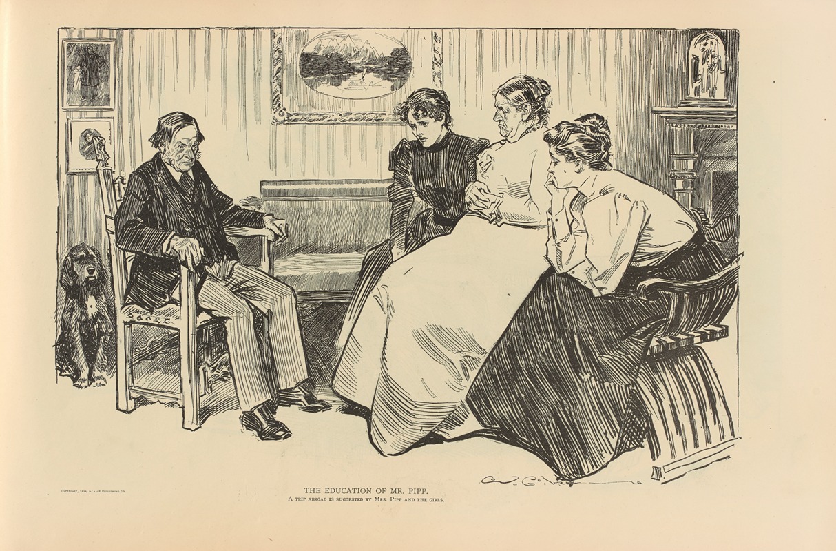 Charles Dana Gibson - The education of Mr. Pipp. A trip abroad is suggested by Mrs. Plpp and the girls