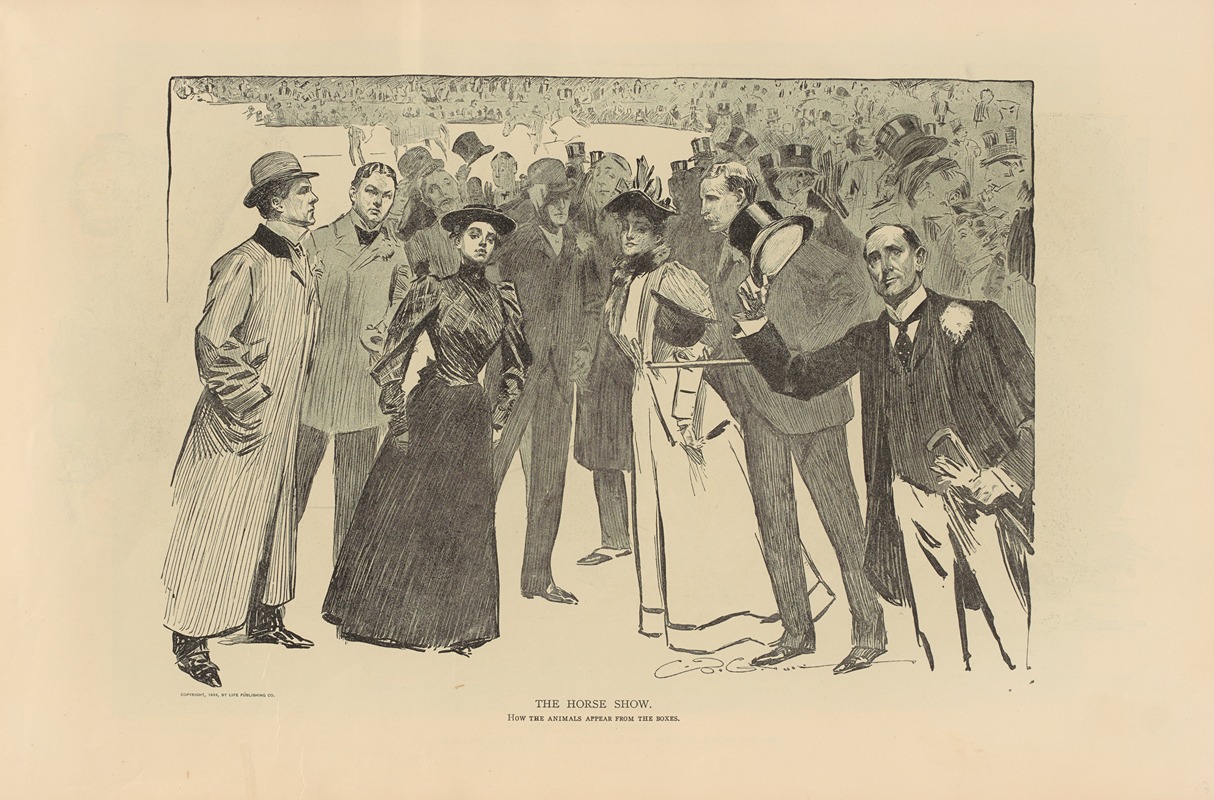 Charles Dana Gibson - The horse show. How the animals appear from the boxes