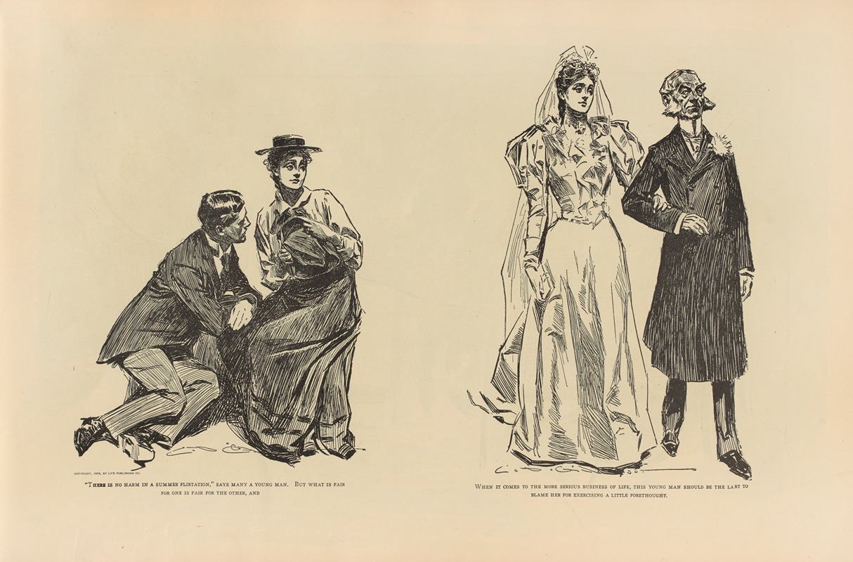 Charles Dana Gibson - There is no harm in a summer flirtation