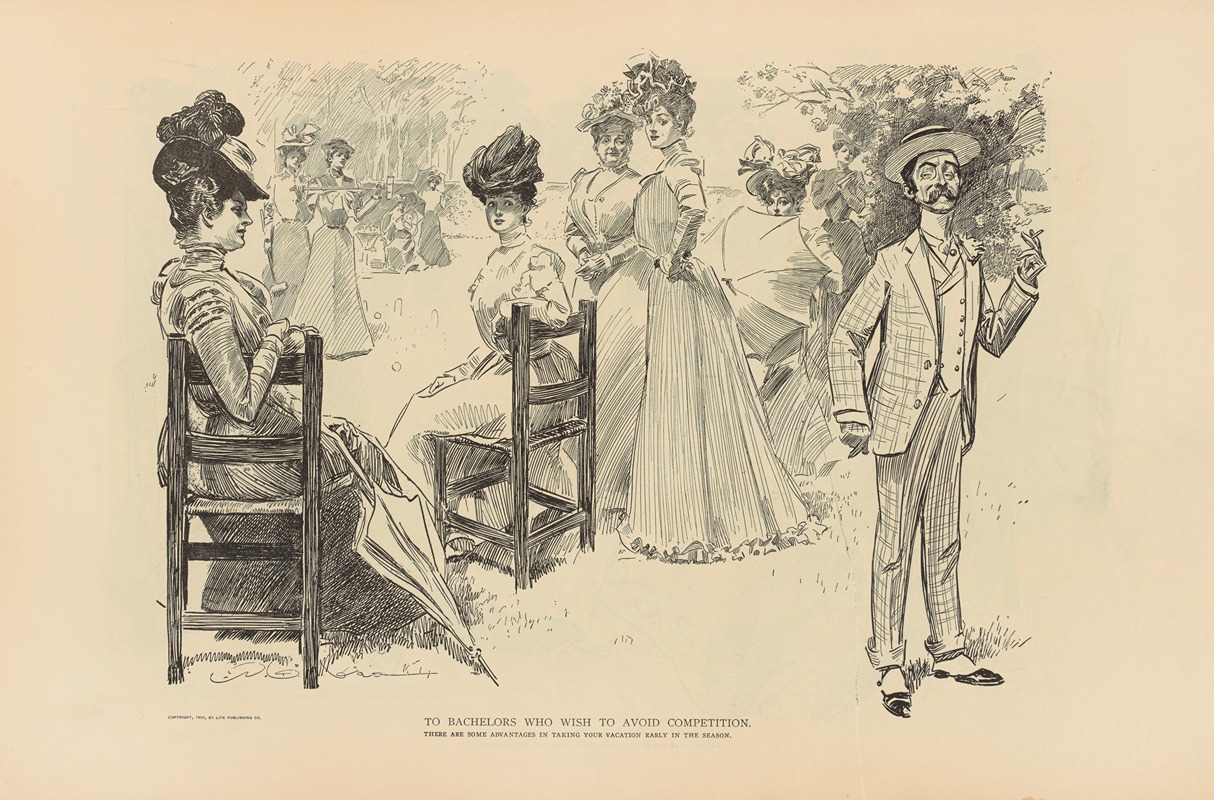Charles Dana Gibson - To bachelors who wish to avoid competition