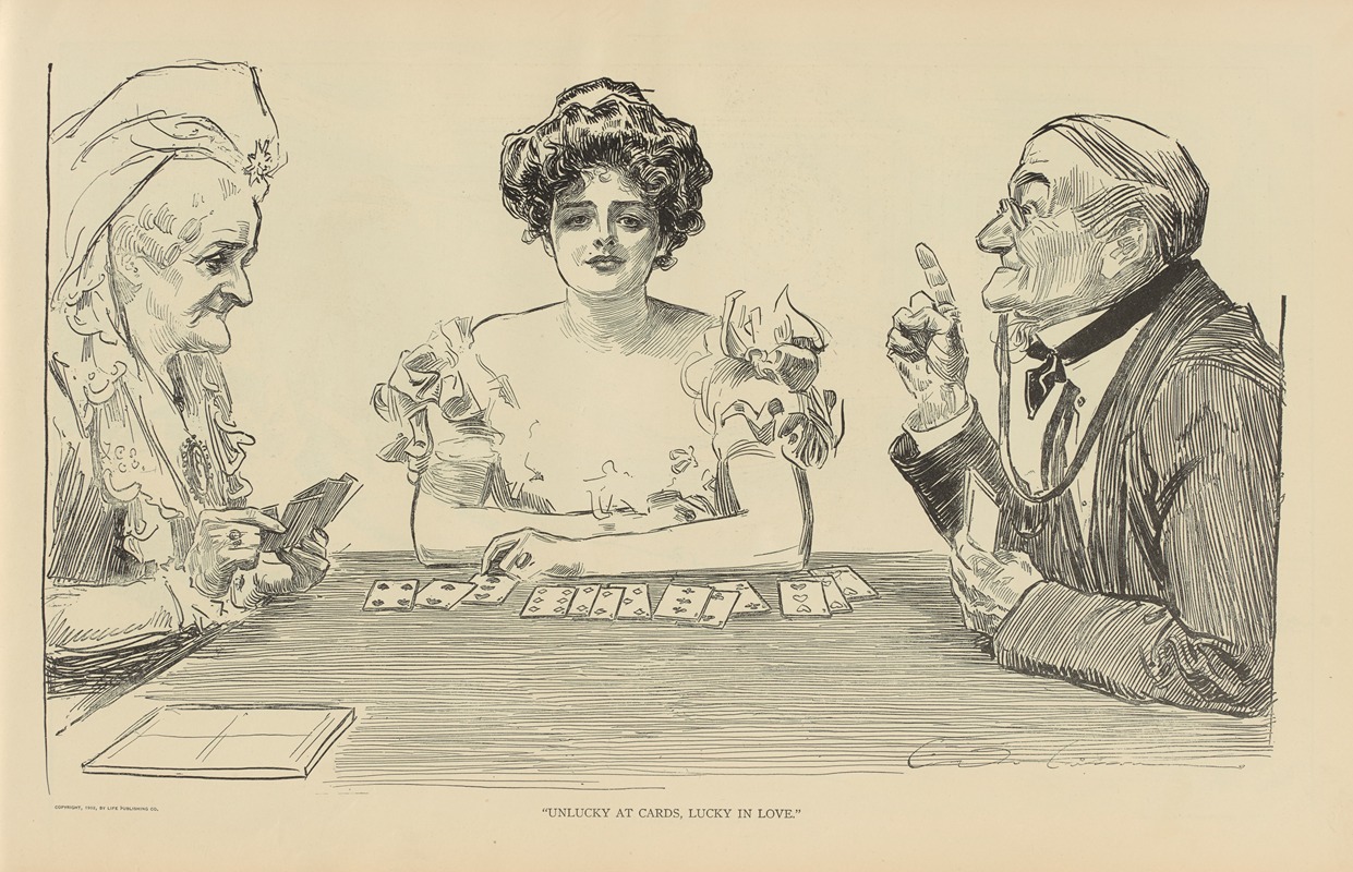 Charles Dana Gibson - Unlucky at cards, lucky in love