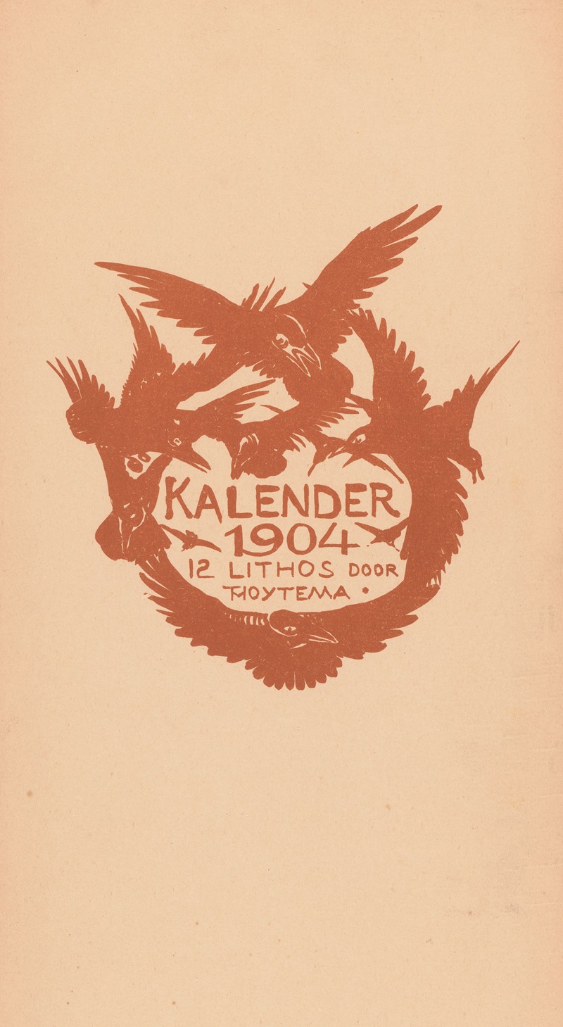 Theo van Hoytema - Titelprent met kraaien voor de kalender van 1904