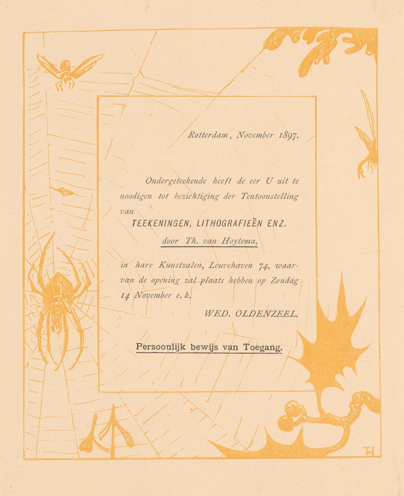 Theo van Hoytema - Uitnodiging met spin