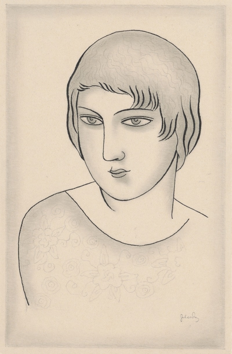 Mikuláš Galanda - Portrait of a Woman in Flowery Dress
