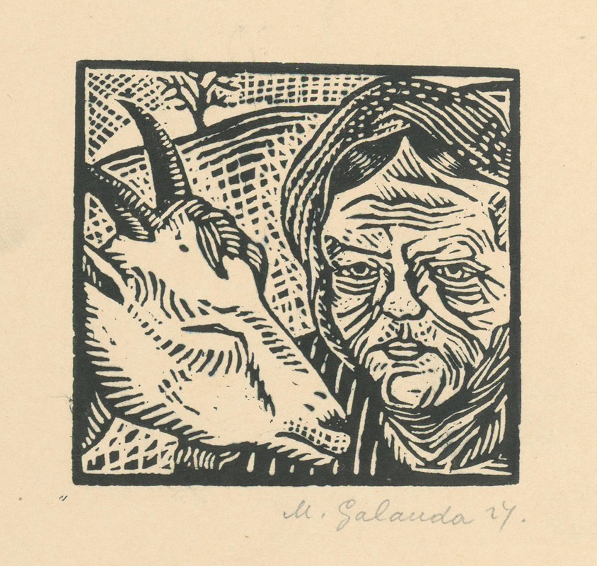 Mikuláš Galanda - Starena s kozou
