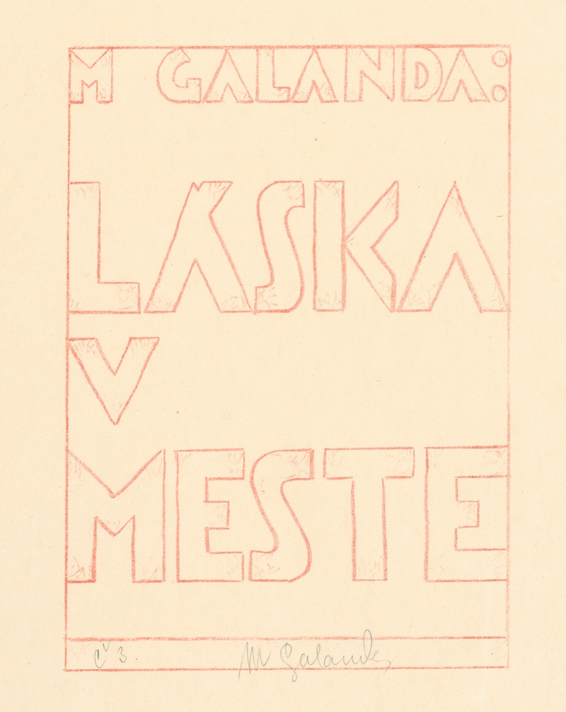 Mikuláš Galanda - Love in the city – Title page