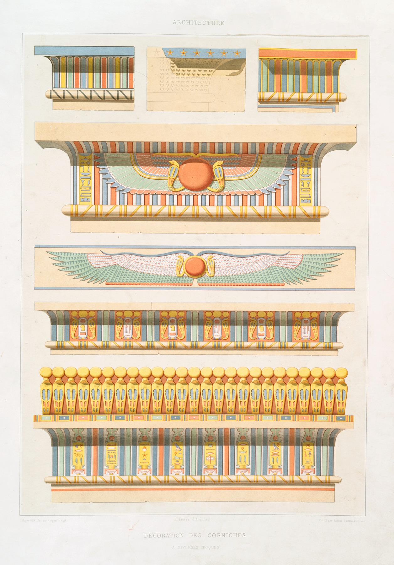 Émile Prisse d'Avennes - Architecture; décoration des corniches, à divers époques