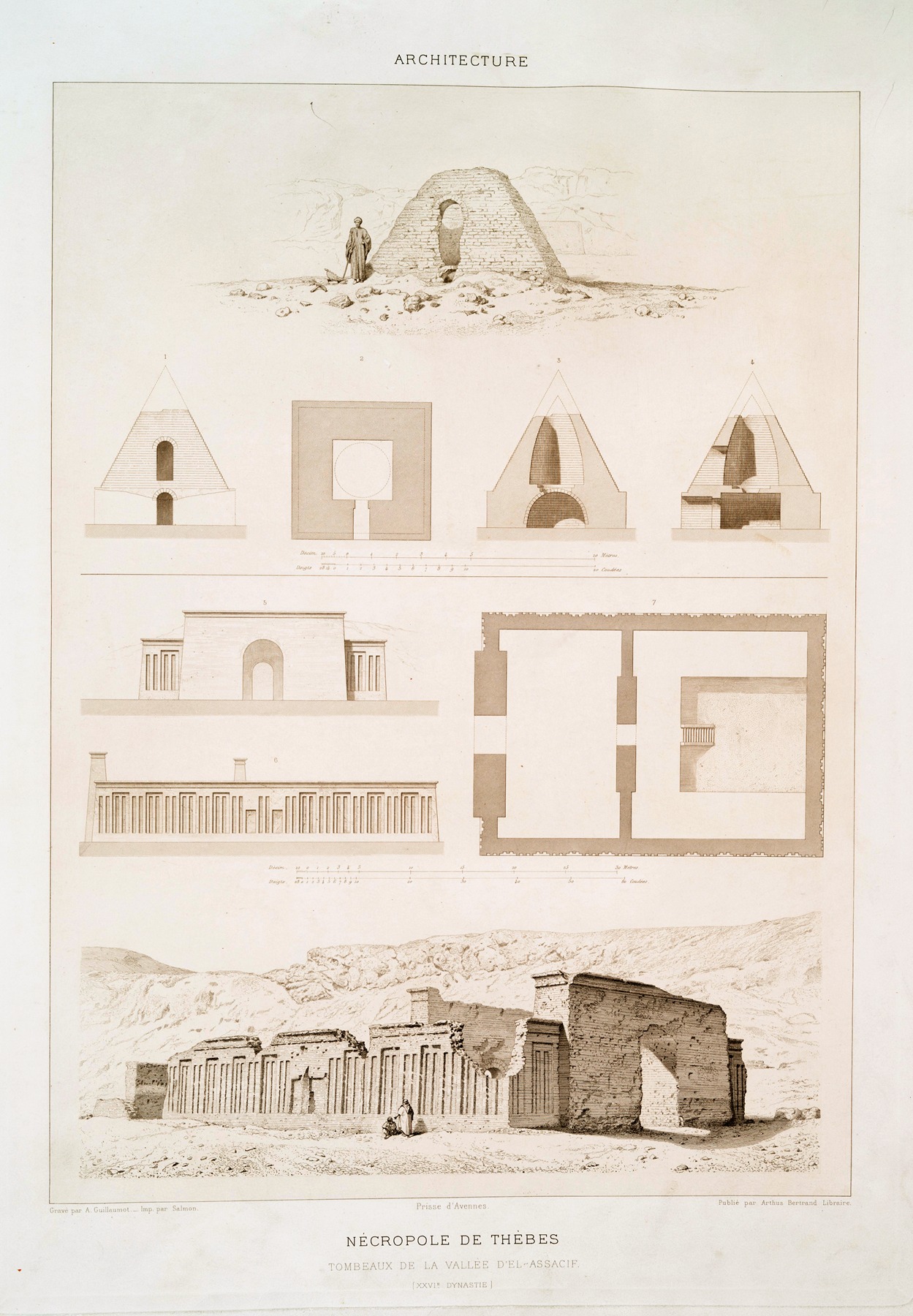 Émile Prisse d'Avennes - Architecture; nécropole de Thèbes ; tombeaux de la vallée d’El Assacif (XXVIe. dynastie)