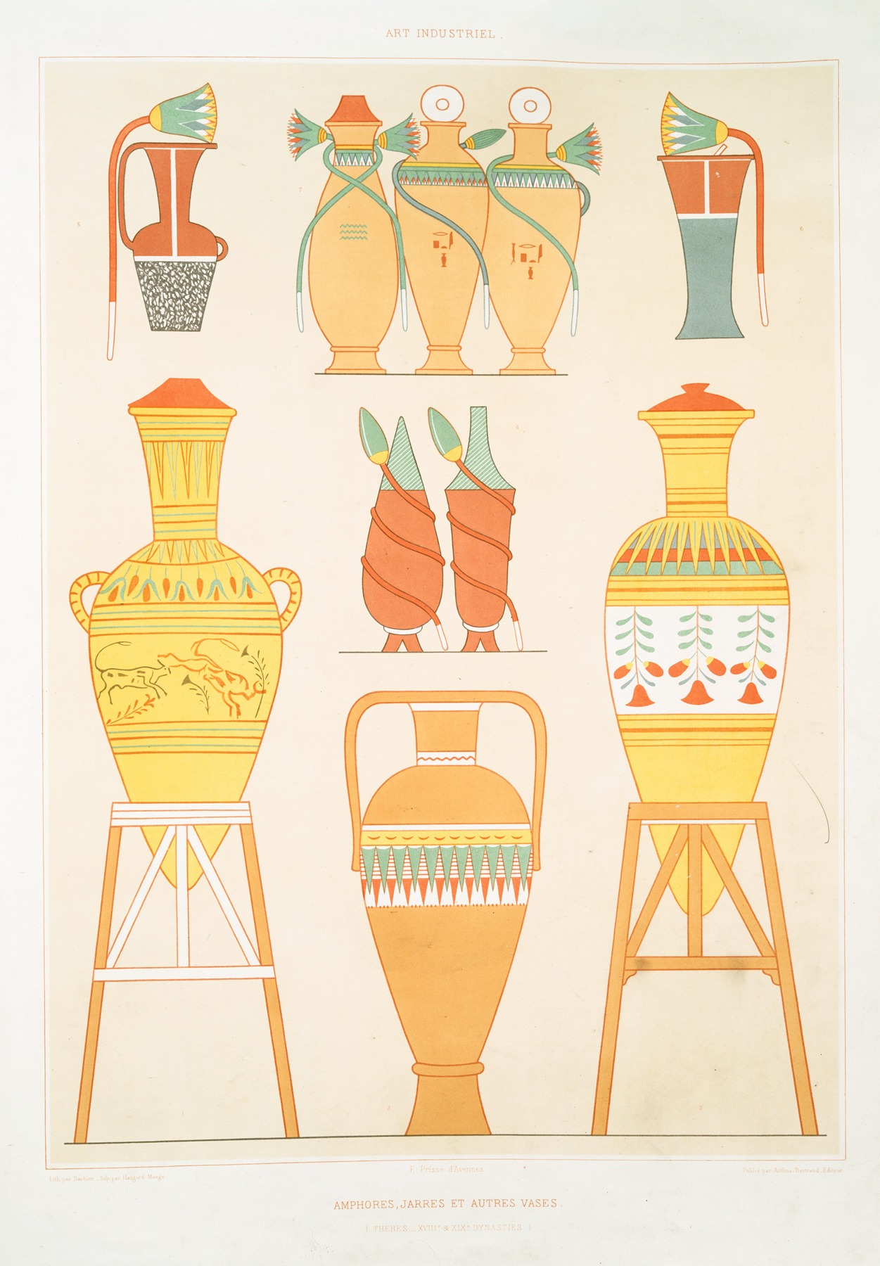 Émile Prisse d'Avennes - Art industriel; amphores, jarres et autres vases (Thèbes — XVIIIe. & XIXe. dynasties)