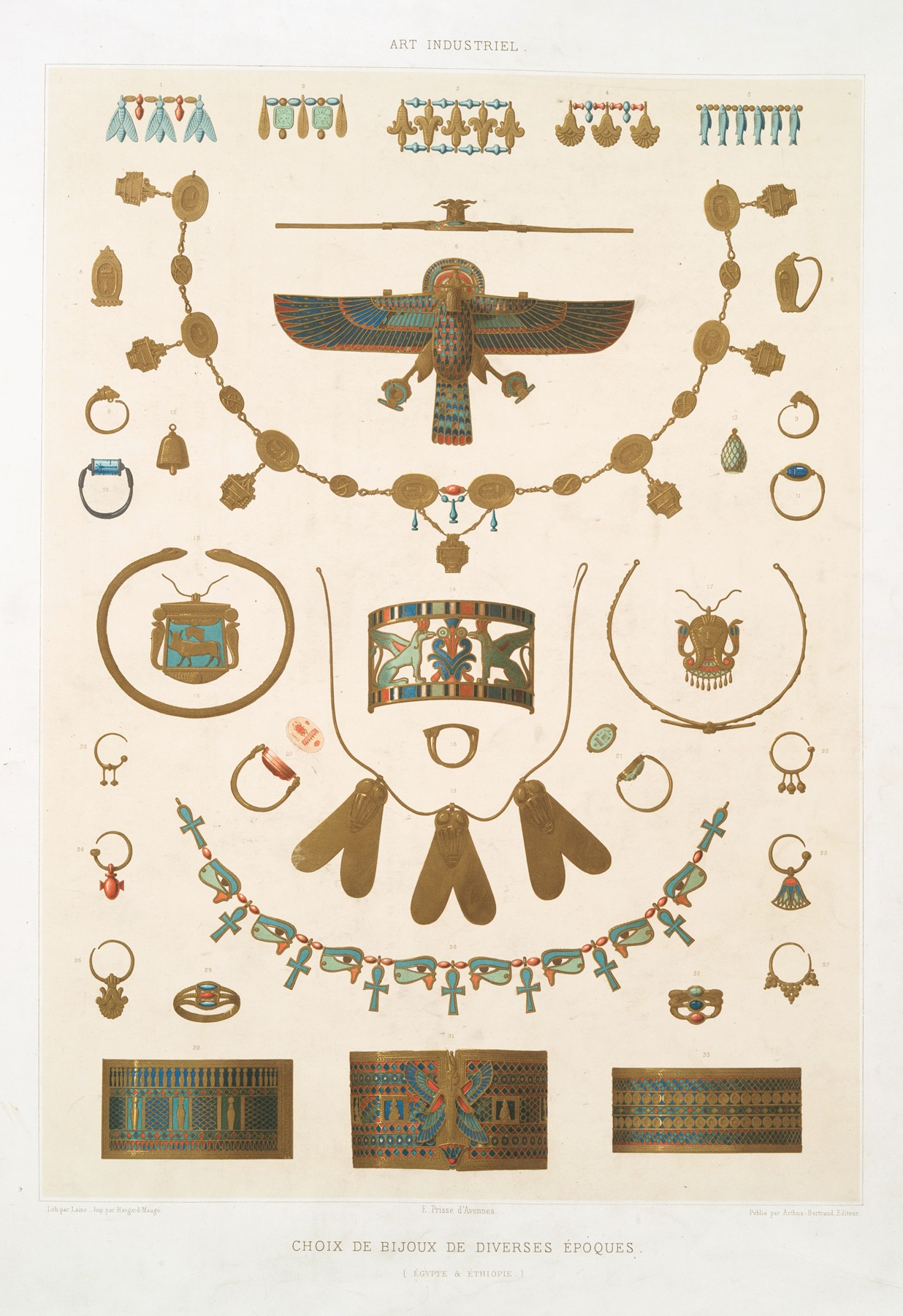 Émile Prisse d'Avennes - Art industriel; choix de bijoux de diverses époques (Égypte & Éthiopie)